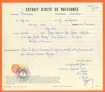 52 Dommarien - Généalogie - Extrait Acte De Naissance En 1923 - Timbre Fiscal - VPAN 3 - Naissance & Baptême