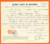 52 Vesvres Sous Chalancey - Généalogie - Extrait Acte De Naissance En 1894 - Timbre Fiscal - VPAN 3 - Naissance & Baptême