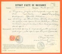 52 Sauvage Magny - Généalogie - Extrait Acte De Naissance En 1897 - Timbre Fiscal - VPAN 3 - Naissance & Baptême