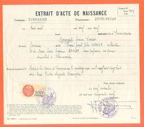 52 Dommarien - Généalogie - Extrait Acte De Naissance En 1909 - Timbre Fiscal - VPAN 3 - Naissance & Baptême