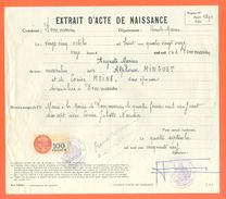 52 Dommarien - Généalogie - Extrait Acte De Naissance En 1891 - Timbre Fiscal - VPAN 3 - Naissance & Baptême