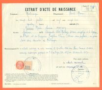 52 Montsaugeon - Généalogie - Extrait Acte De Naissance En 1923 - Timbre Fiscal - VPAN 3 - Naissance & Baptême