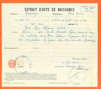 52 Montsaugeon - Généalogie - Extrait Acte De Naissance En 1894 - Timbre Fiscal - VPAN 3 - Naissance & Baptême