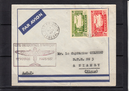 1er Voyage AEROMARITIME Mars 1937   Le 11 Mars 1937 Pour Un CAPITAINE A NIAMEY Niger - Airmail