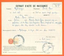 52 Montsaugeon - Généalogie - Extrait Acte De Naissance En 1894 - Timbre Fiscal - VPAN 3 - Naissance & Baptême