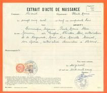 52 Récourt - Généalogie - Extrait Acte De Naissance En 1953 - Timbre Fiscal - VPAN 3 - Naissance & Baptême