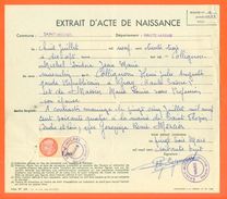 52 Saint Michel - Généalogie - Extrait Acte De Naissance En 1933 - Timbre Fiscal - VPAN 3 - Naissance & Baptême