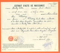 52 Heuilley Cotton - Généalogie - Extrait Acte De Naissance En 1902 - Timbre Fiscal - VPAN 3 - Naissance & Baptême