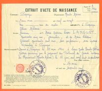 52 Piépape - Généalogie - Extrait Acte De Naissance En 1920 - Timbre Fiscal - VPAN 3 - Naissance & Baptême