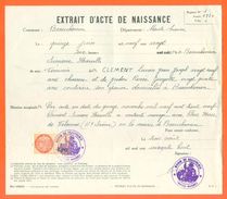 52 Beauchemin - Généalogie - Extrait Acte De Naissance En 1920 - Timbre Fiscal - VPAN 3 - Naissance & Baptême