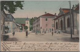 Couvet - La Poste Et L'Eglise - Animee - Photo: S. Gonard - Couvet