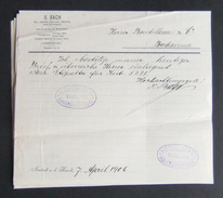 Quinze Documents Commerciaux - Maison S. Bach à Neustadt An Der Haardt - Années 1906 Et 1907 - 1900 – 1949