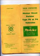 TABLEAU D INSTRUCTION MOTEUR PERKINS TYPE P6 ET P4 VEHICULES PETERBOROUGH ENGLAND - Matériel Et Accessoires