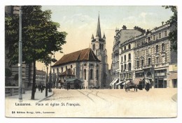 LAUSANNE - PLACE ET EGLISE ST. FRANCOIS  VIAGGIATA FP - Lausanne