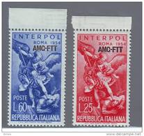 TRIESTE A  1954   INTERPOL  CAT.SASS. N°207/8  SERIE COMPL.  NUOVA  MNH** - Mint/hinged