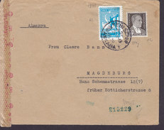 Turkey YENISEHIR Ankara 1943 Cover Brief MAGDEBURG Germany Zwangzuschlagmarke Zensor Censor Label & Markings (2 Scans) - Lettres & Documents