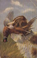 66730- AUGUST MULLER MUNICH- HUNTING PHEASANTS, SIGNED ILLUSTRATION - Mueller, August - Munich