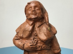 Oud Beeldje PATJOEPELKE 1939 Sculptuur In Terracotta Yvonne Waegemans Lokeren Kabouter Sprookje Dwarf Gnome Nain - Altri & Non Classificati