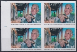 Delcampe - 2017.47 CUBA 2017 MNH. PROOF IMPERFORATE. 65c. 40 ANIV CENTRO ESTUDIOS MARTIANOS JOSE MARTI CINTIO VITIER - Imperforates, Proofs & Errors