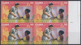 Delcampe - 2017.54 CUBA 2017 MNH. PROOF IMPERFORATE. 50c. 130 ANIV ENSEÑANZA ENFERMERIA ENFERMERAS PEDIATRIA. NURSE. - Imperforates, Proofs & Errors