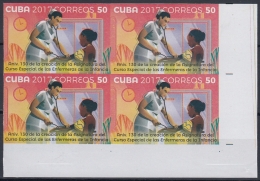 Delcampe - 2017.55 CUBA 2017 MNH. PROOF IMPERFORATE. 50c. 130 ANIV ENSEÑANZA ENFERMERIA ENFERMERAS PEDIATRIA. NURSE. - Imperforates, Proofs & Errors
