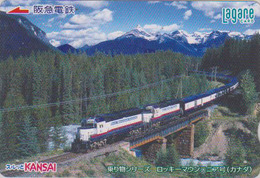 Carte Prépayée JAPON - TRAIN Sur PONT Au CANADA - ZUG Auf Brücke In KANADA - JAPAN Prepaid Lagare Card - 3213 - Trains