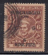 Cochin British India State, Used, Service , Officicial SURCHARGED NINE PIES On 6p 1944 - Cochin