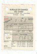 Facture , Change , 5000 Ff. , 538 Frs Belge , Bureaux De Change Des Gares , Bruxelles , Anvers - 1950 - ...