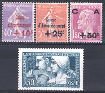 FRANCE ANNEE COMPLETE 1928 YVERT 249 / 252 , 4 TIMBRES NEUFS Xx LUXE - ....-1939