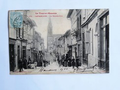 C.P.A. 82 LAFRANCAISE : La Grande Rue, Tabac,  Animé, En 1905 - Lafrancaise
