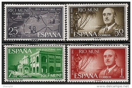 RIO MUNI-1961-ED. 21 A 24 COMPLETA -XXV ANIV. EXALTACION DEL CAUDILLO A LA JEFATURA DEL ESTADO -NUEVO SIN FIJASELLOS-MNH - Rio Muni