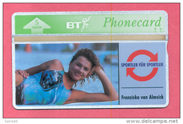 UNITED KINGDOM: BTO-022 "Sports Series (1) - Franziska Van Almsick" CN:322K Unused - BT Übersee