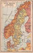 ¤¤  -  DANEMARK - SUEDE - NORVEGE  -  Carte Géographiquedes éditions Jeheber  -  ¤¤ - Danemark