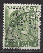 Australia 1950-57 2d (o) Perfin NSWG - Perforés