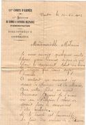 VP11.181 - MILITARIA - Lettre Du Soldat Michel GADET à La 11ème Section Des C.O.A Caserne Bedeau à NANTES - Documenten