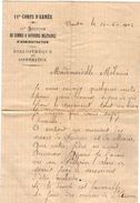 VP11.181 - MILITARIA - Lettre Du Soldat Michel GADET à La 11ème Section Des C.O.A Caserne Bedeau à NANTES - Documenti