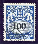 DANZIG 1938 Postage Due 100 Pf. With Swastika Watermark Used.  Michel Porto 47 - Taxe