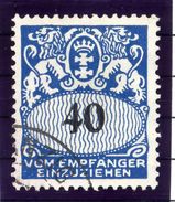 DANZIG 1938 Postage Due 40 Pf. With Swastika Watermark Used.  Michel Porto 45 - Segnatasse