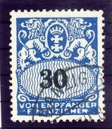 DANZIG 1938 Postage Due 30 Pf. With Swastika Watermark Used.  Michel Porto 44 - Taxe