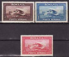 Romania 1918 Mi 336 - 338y ,2 Stamps MNH**,1 Stamp MH*  Airmail,Airplanes - Unused Stamps