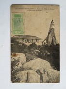 C.P.A. GUINEE FRANCAISE : Iles De Loos, Phare De Tamara Et Habitation Du Gardien, Animé, Timbre, RARE - French Guinea