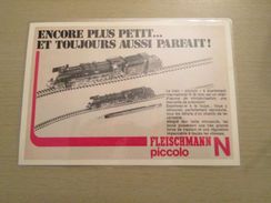 TRAIN ELECTRIQUE FLEISCHMANN PICCOLO ECHELLE N  -  Pour  Collectionneurs ... PUBLICITE  Page De Revue Des Années 70 Plas - French