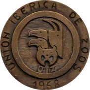 ESPAÑA. FRANCISCO FRANCO. MEDALLA DE LA UNIÓN IBÉRICA DE ZOOS. 1.968. ESPAGNE. SPAIN MEDAL - Profesionales/De Sociedad