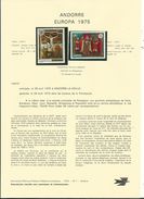 5 NOTICES Philatéliques D' ANDORRE (n°1 à 5) Avec 8 Timbres Neufs  Correspondants ...1975.....à Voir - Unused Stamps