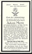 Faire Part Décès Image Pieuse 1935 Adam Mertz Né Kirsch Les Sierck Ordonné Prêtre Metz 1891 Professeur Armée Prussienne - Décès