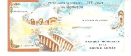Banque Mondiale  De La Bonne Année  -  Chèque 365 Jours De Bonheur - Cheques & Traveler's Cheques