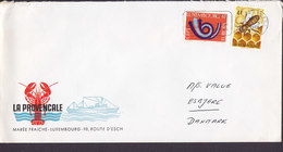 Luxembourg LA PROVENCALE Lobster & Ship Cachet Merée Fraiche LUXEMBOURG 1973 Cover Brief Denmark Europa CEPT & Bee Binen - Cartas & Documentos