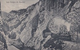 Carte Postale : Les Gorges De Moutier  (Suisse) - Train Passant Des Tunnels     Locomotive    Phot Speiser - Moutier