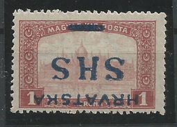 Yugoslavia Kingdom SHS Croatia Jugoslawien 1918 Mi.79FK With Wrong Overprint, Inverted MH / * 1918 Certificate Z.Sips - Unused Stamps