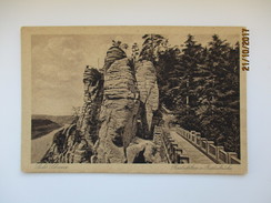 BASTEIFELSEN , BRIDGE , OLD POSTCARD , RA - Bastei (sächs. Schweiz)